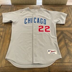 Majestic Authentic Chicago Cubs Baseball Gray Jersey- Prior #22